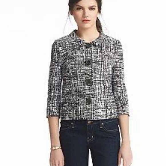 Kate Spade Eden Blazer Jacket Black & White Sz10